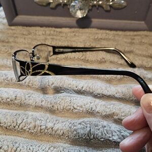 SALE ** Stylish Prescription Black and Gold Floral Glasses